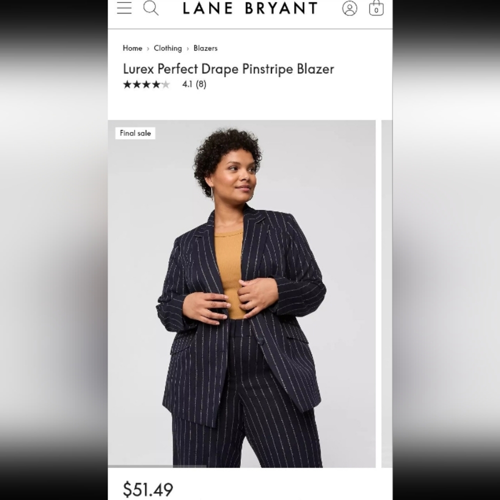 Lane Bryant Black Pinstripe Blazer